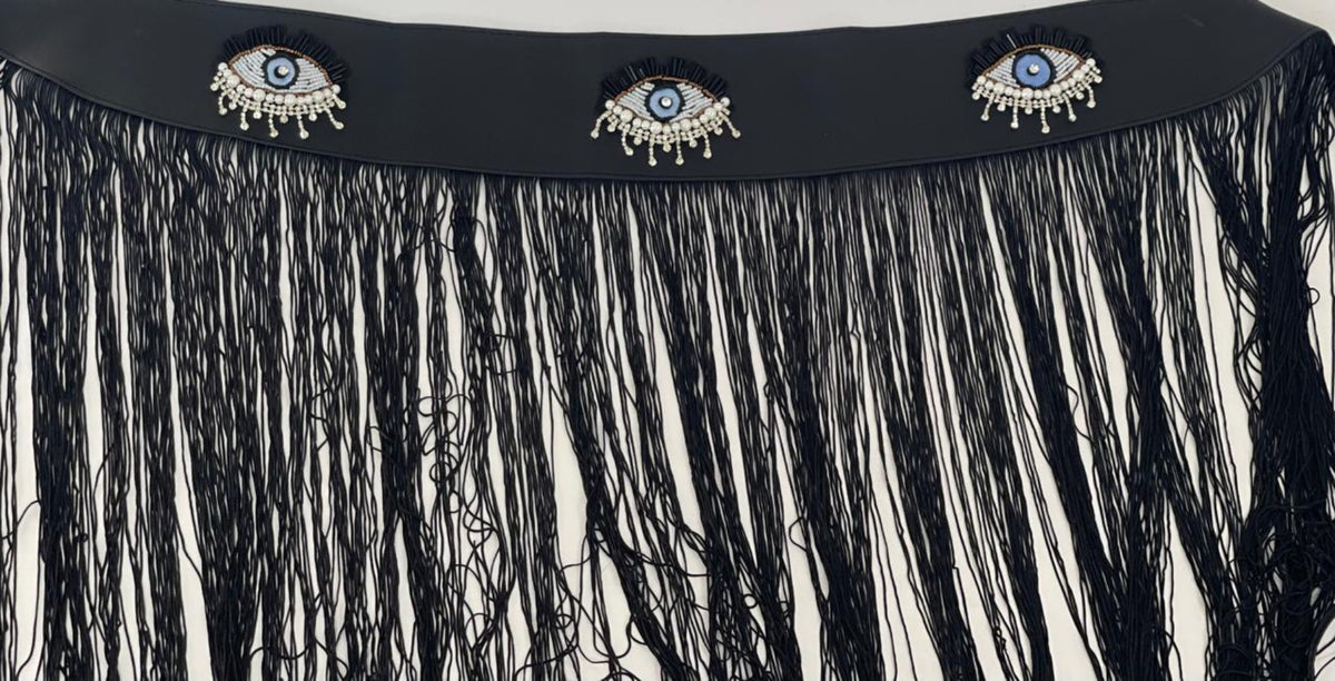 Black  eye Tassel Belt