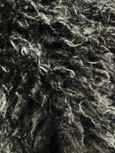 Black shaggy sleeveless fur jacket