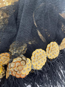 Gold Mesura Black Mesh Kimono