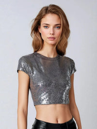 Metallic Crop T-shirt