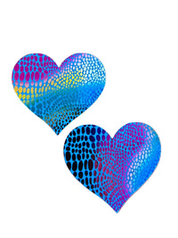 Blue Satin Heart Pasties
