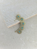 Turquoise Circular Gold Ear Cuff
