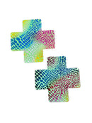 Green Satin Cross Pasties