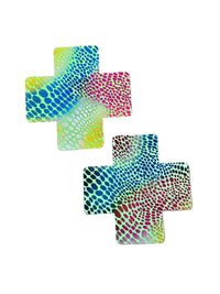 Green Satin Cross Pasties