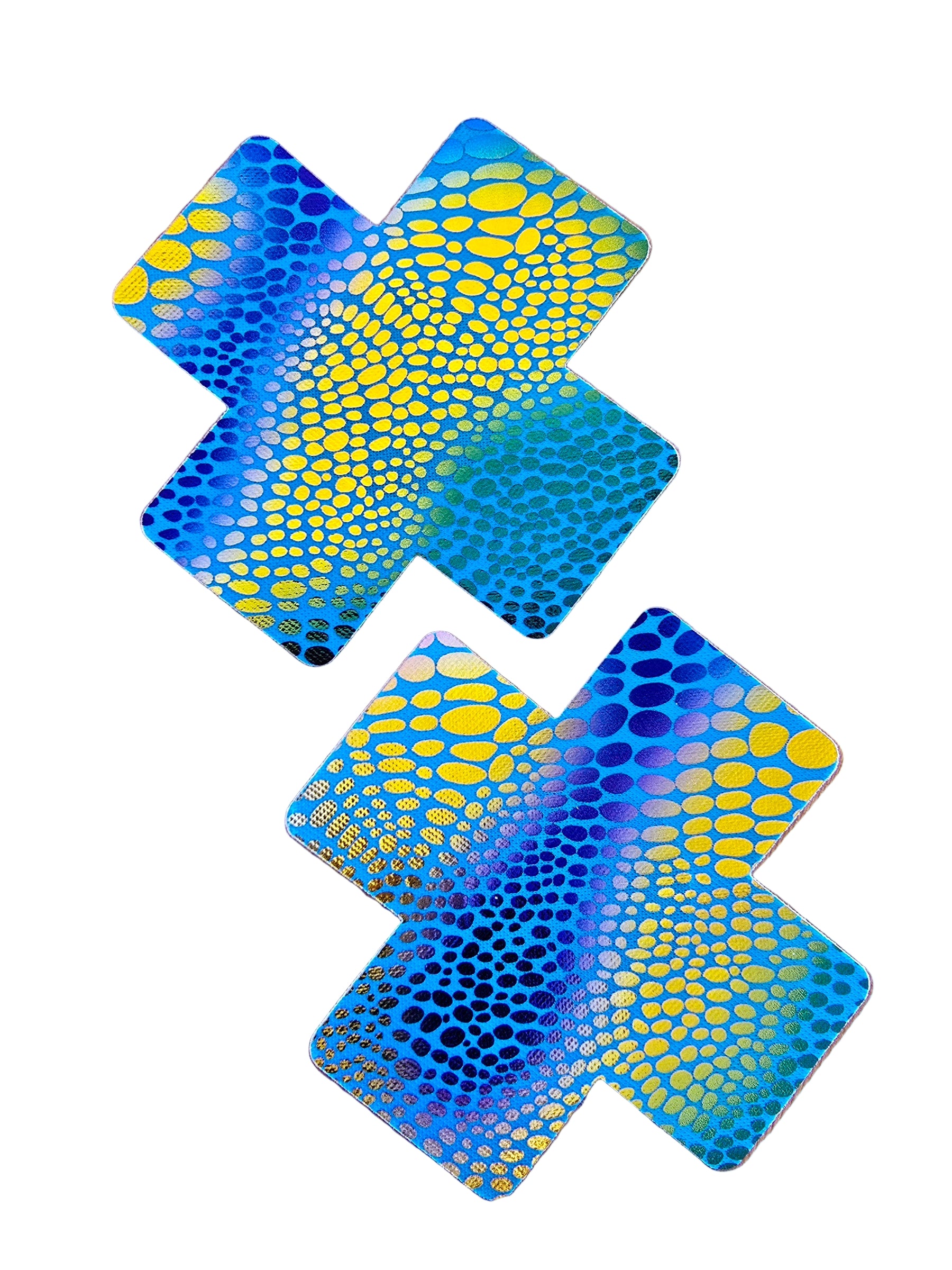 Blue Satin Cross Pasties