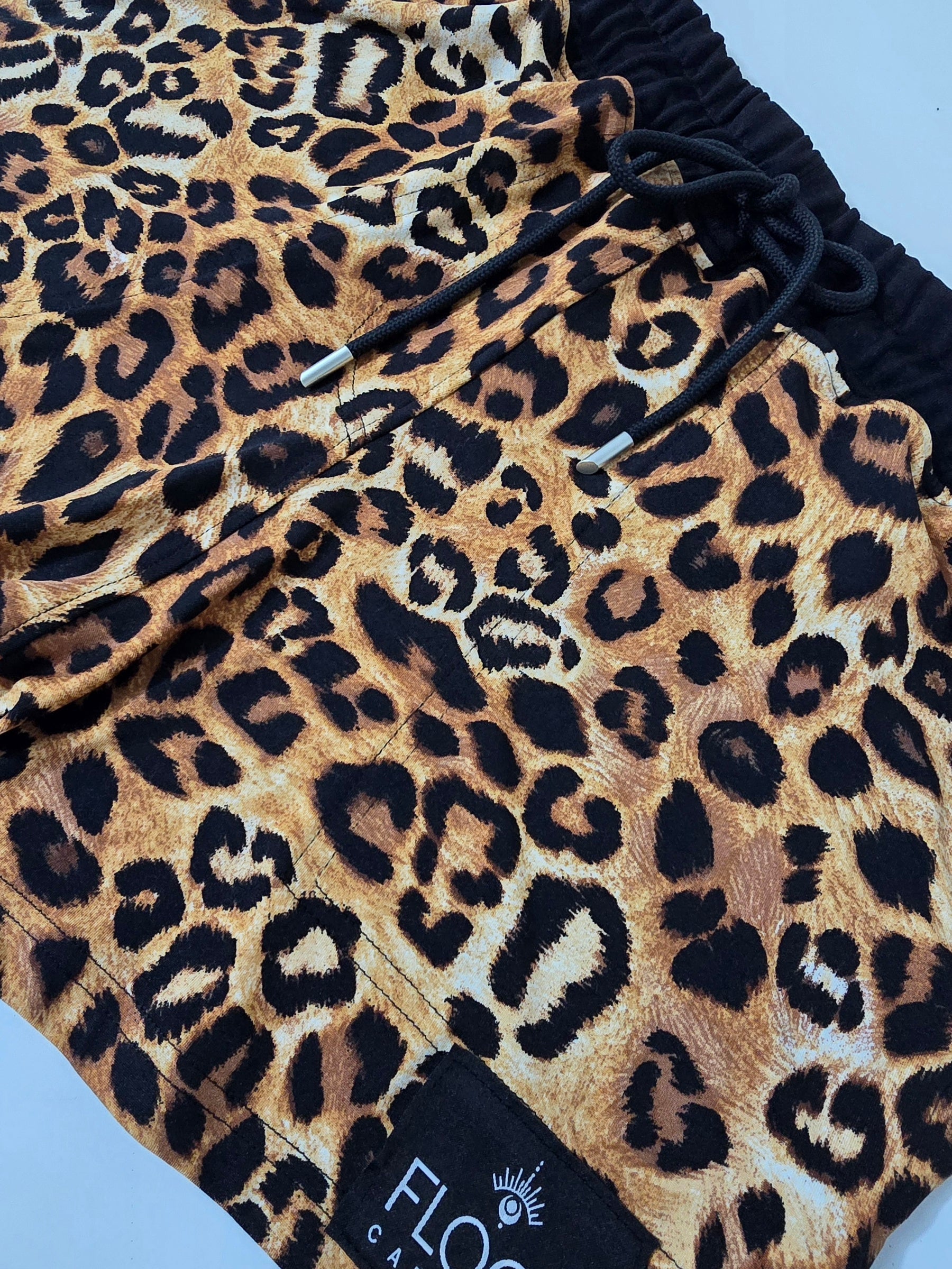 Brown Leopard Shorts