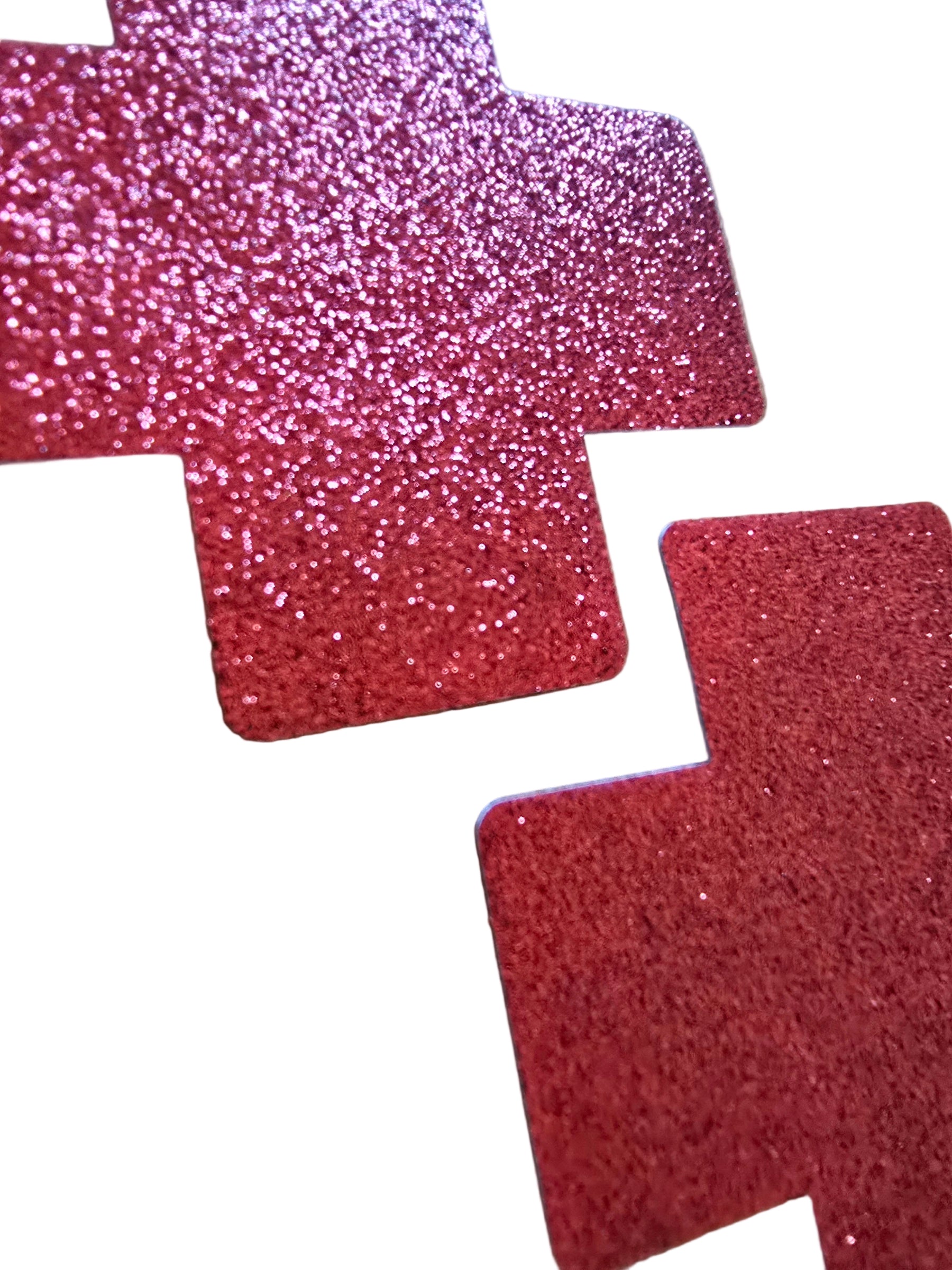 Red Glitter Cross Pasties