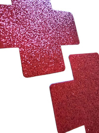Red Glitter Cross Pasties