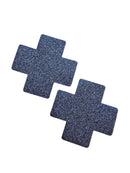 Black Glitter Cross Pasties