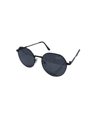 Round Black Metal Frame Sunglasses