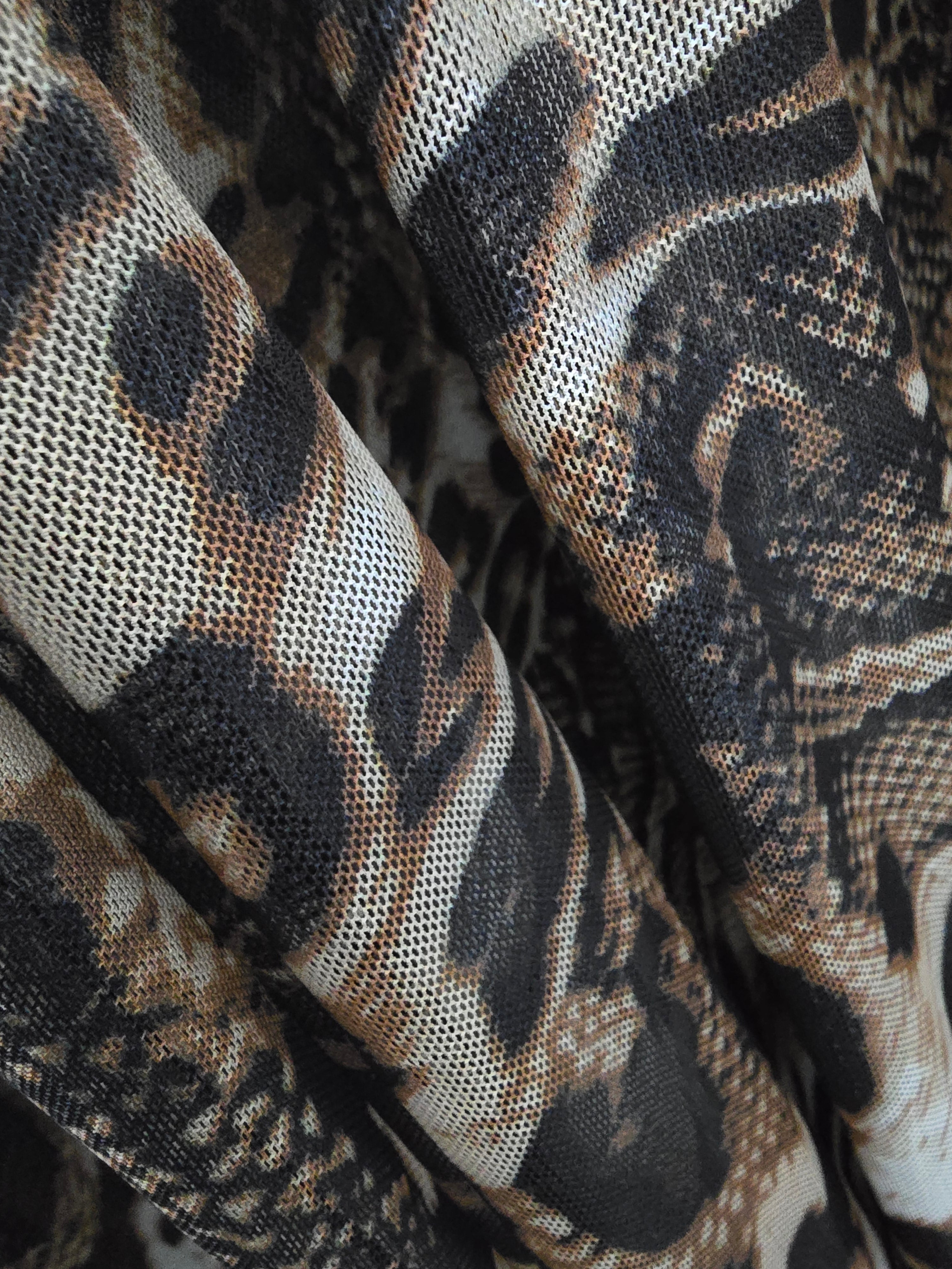 Leopard Mesh Bell Bottoms
