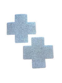 Silver Glitter Cross Pasties