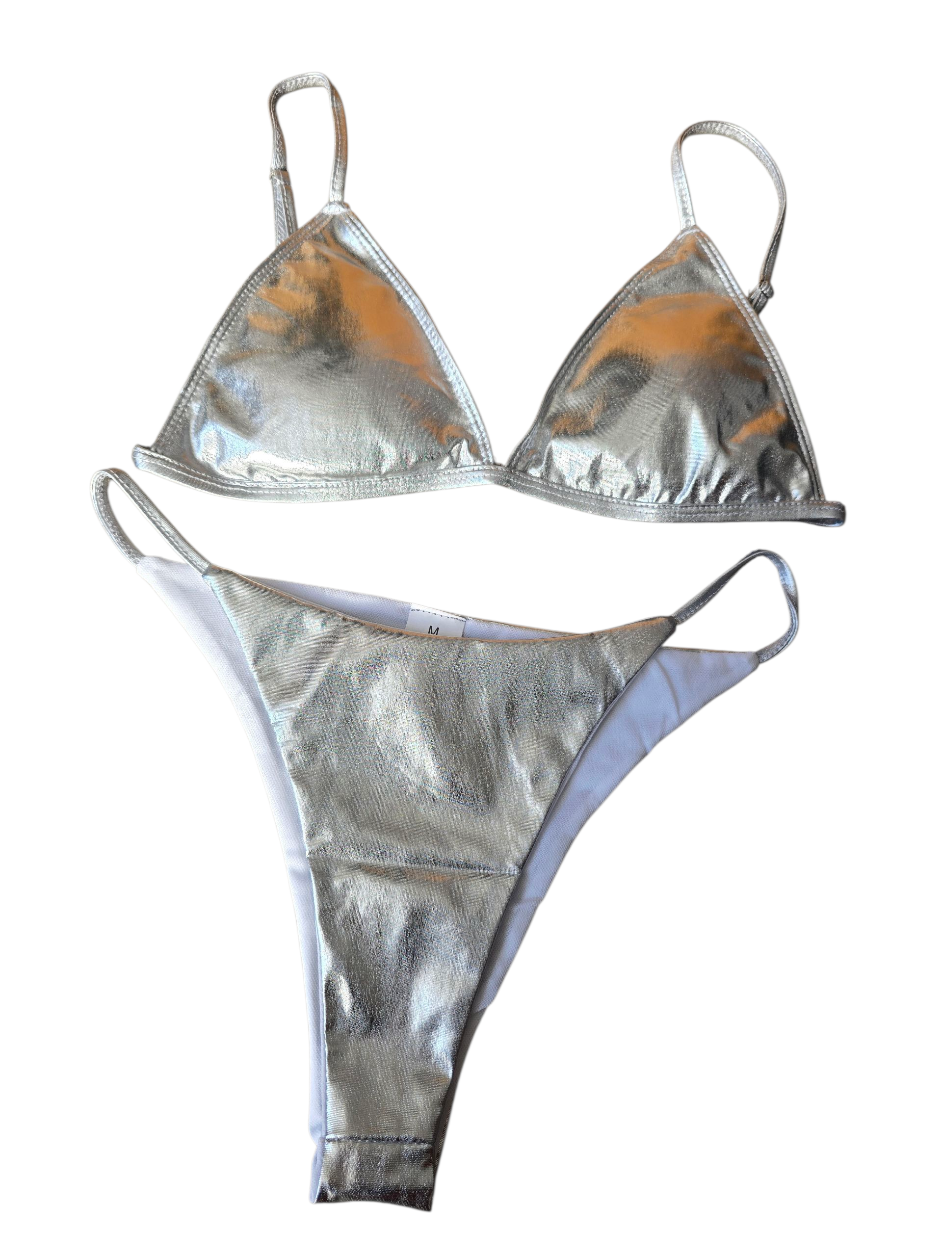 Metallic-Moment Two Piece Silver