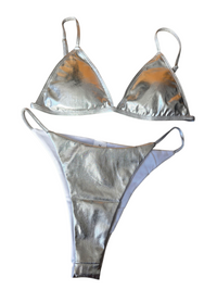 Metallic-Moment Two Piece Silver