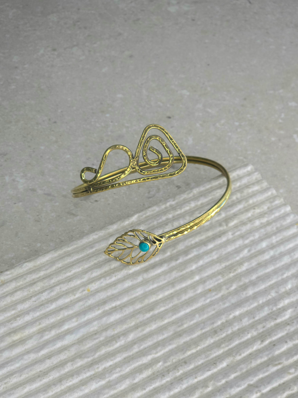 Turquoise Leaf Arm Cuff
