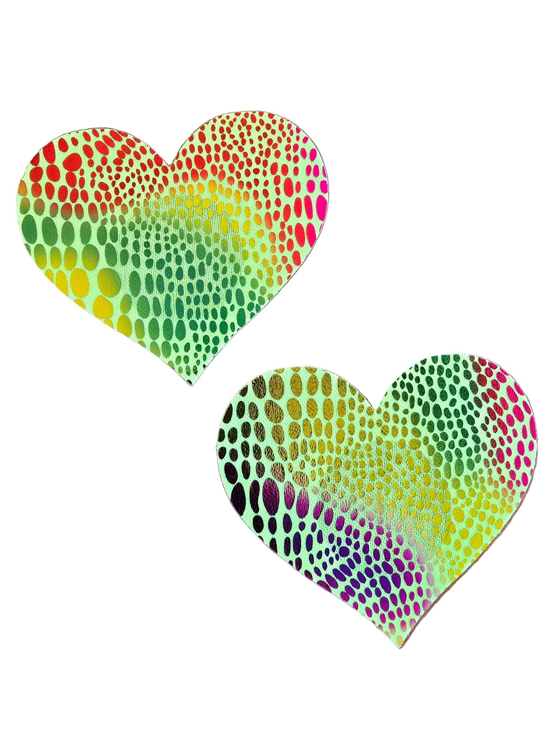 Green Satin Heart Pasties