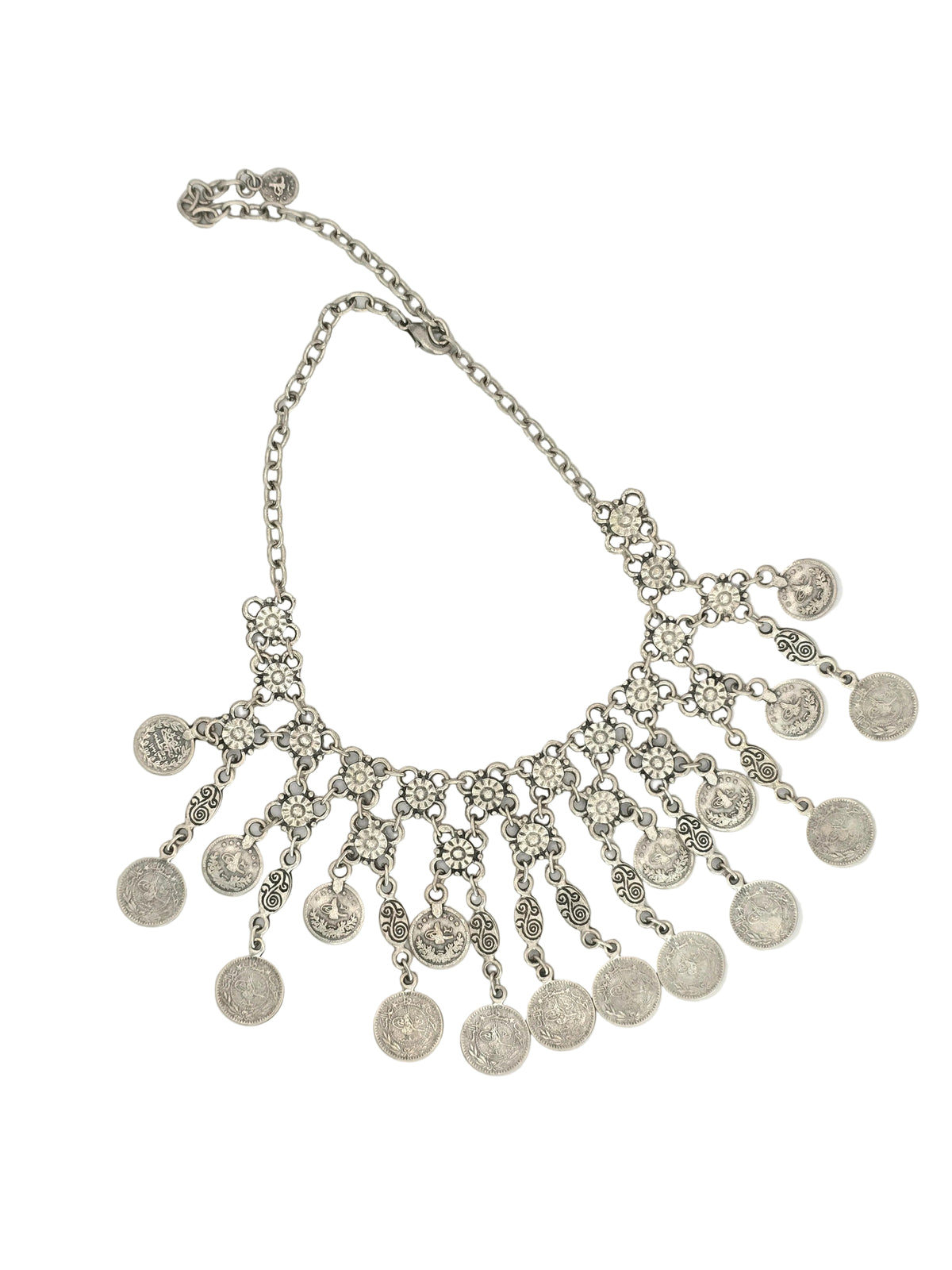 Silver Distressed Queen Choker