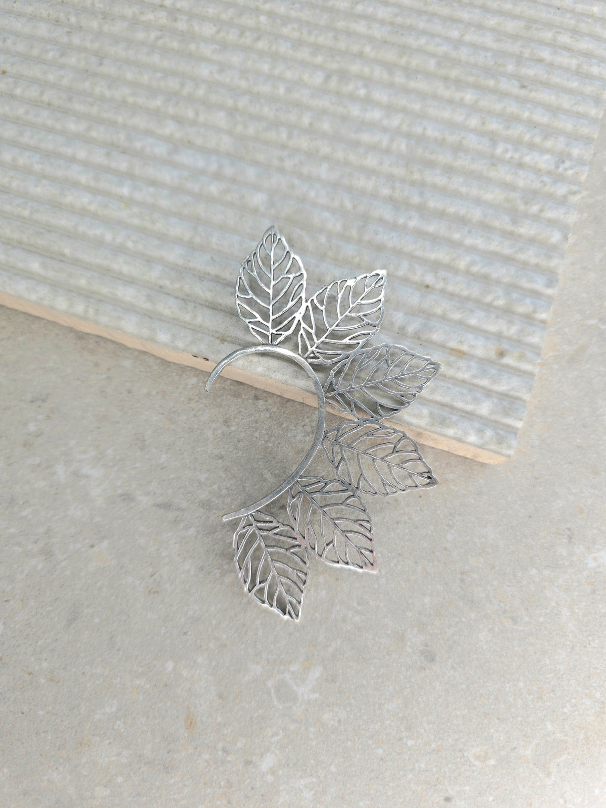 Silver Leaf Ear Cuff