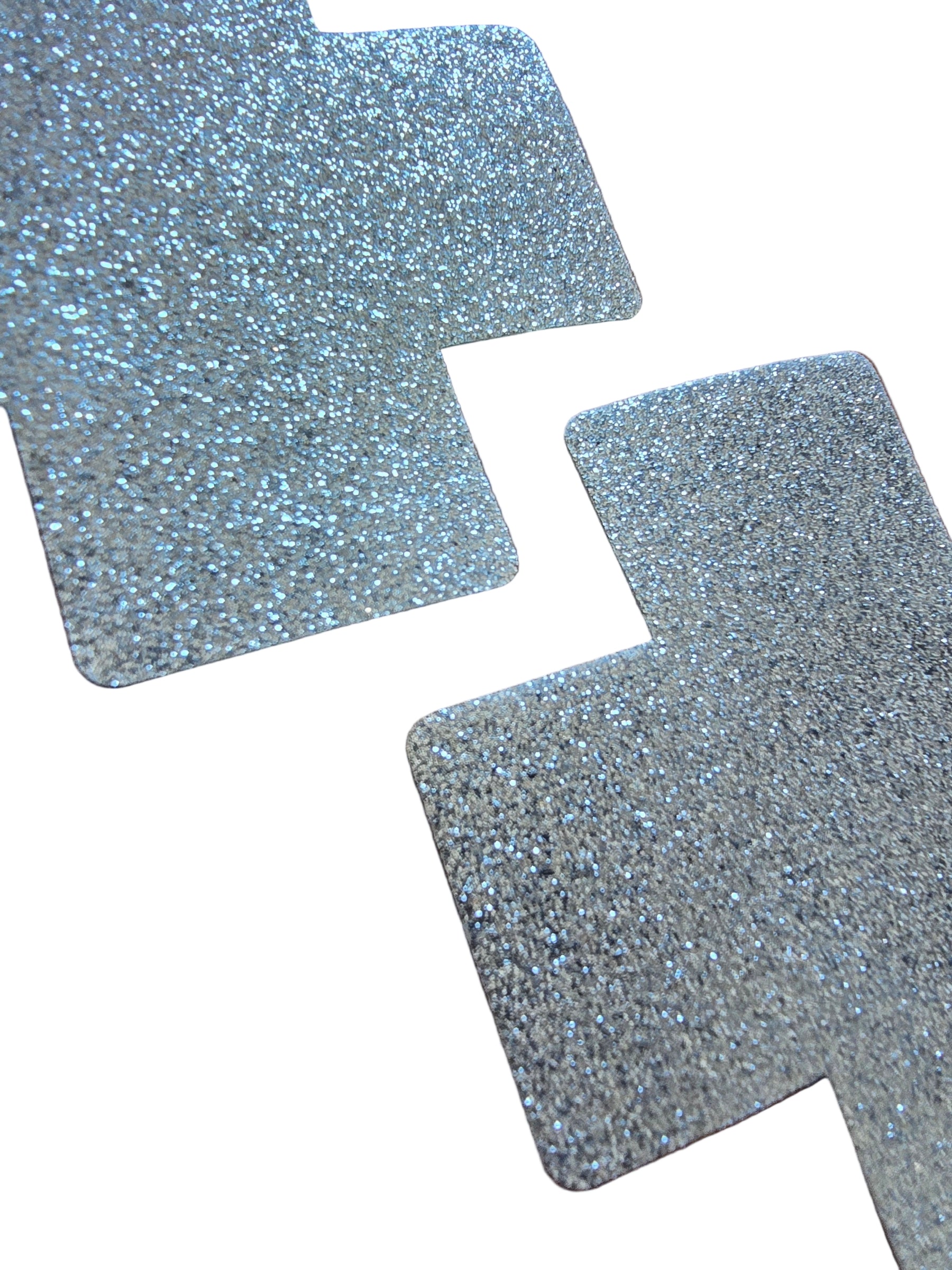 Silver Glitter Cross Pasties