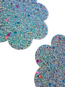 Glitter Blue Flower Pasties