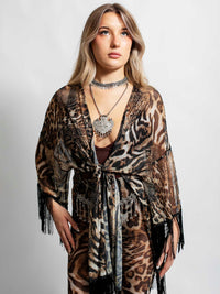 Leopard Tie Kimono