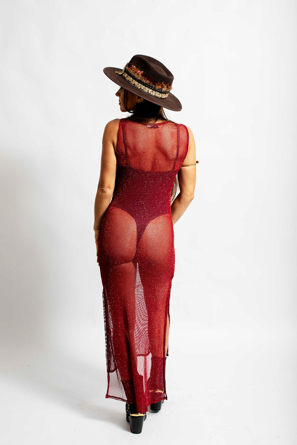 Red Wolfkop Maxi Dress