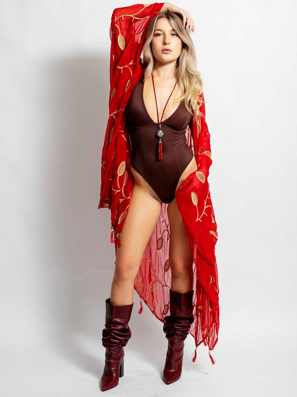 Red Ruhi Kimono