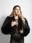 Forest Cropped Fur Jacket