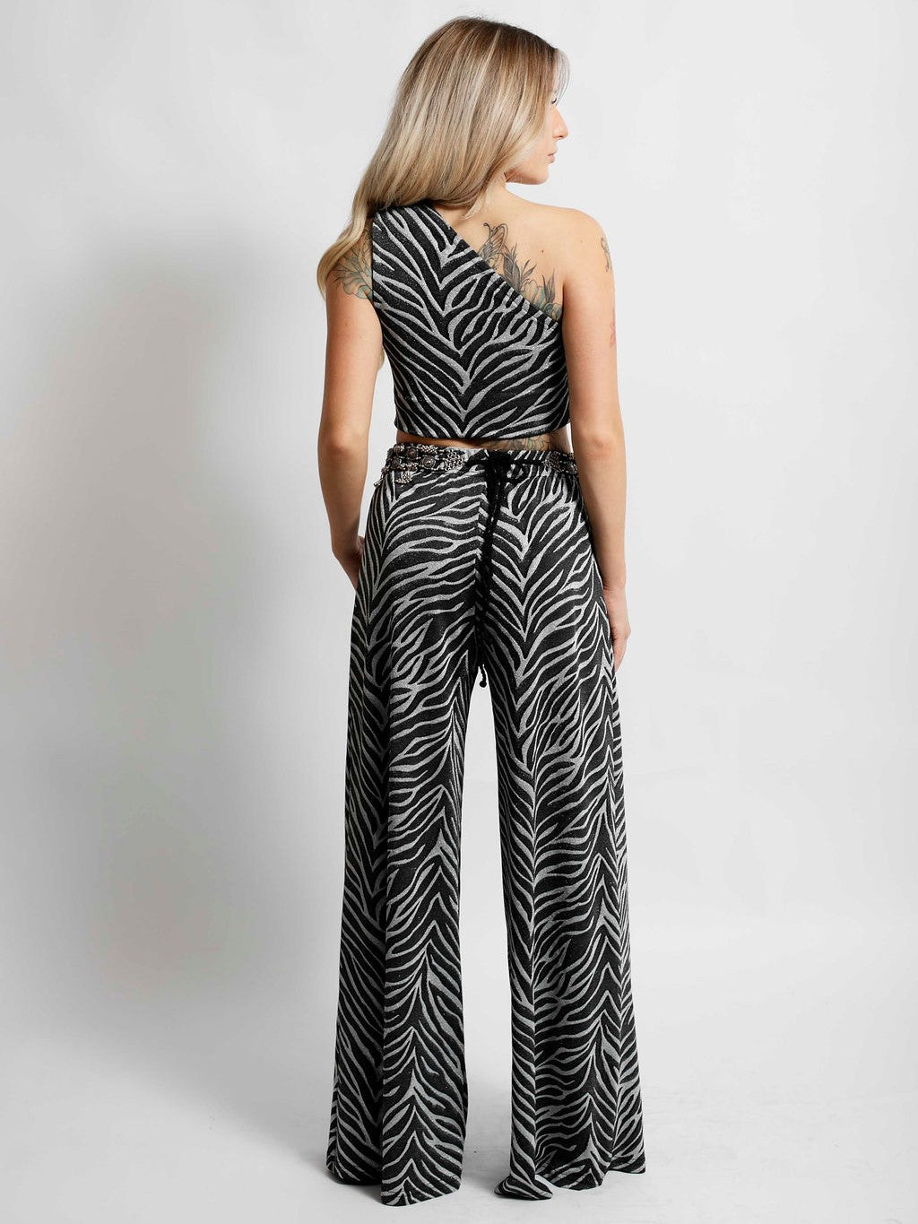 Silver Tiger Flare Pants