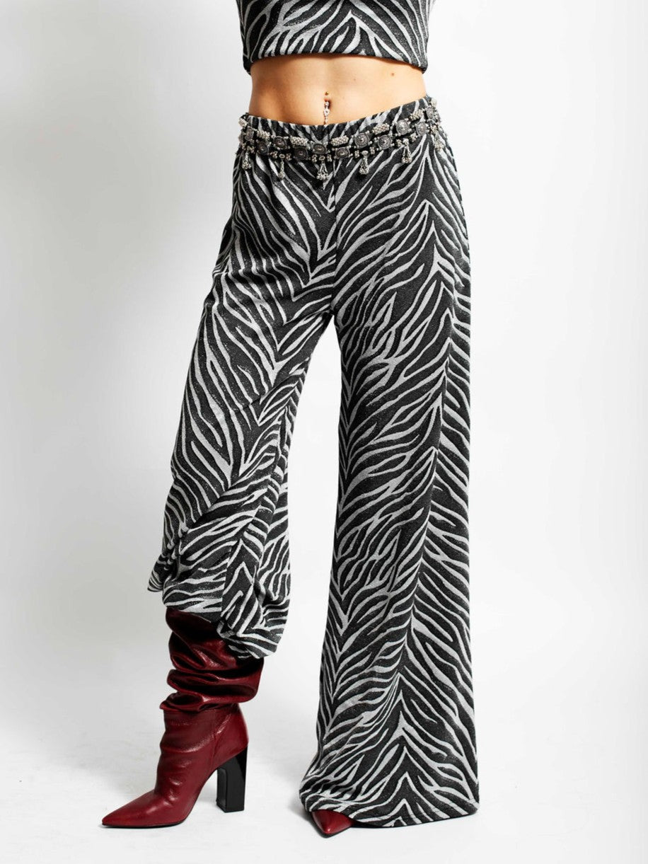 Silver Tiger Flare Pants