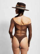 Coco Off Shoulder Rhinestone Body Stocking