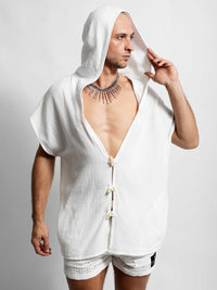White Pangea Hooded Top