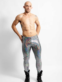 Silver Holographic Leggings