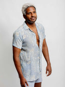 Blue Faded Paisley Shirt
