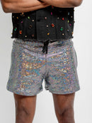 Silver Holographic Shorts