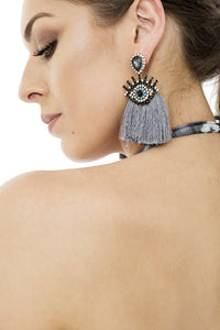 Grey Eye Earrings
