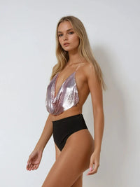 Rose Chainmail Halter Mini