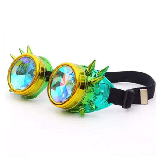 Green Kaleidoscope Spike Goggles