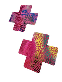 Pink Satin Cross Pasties