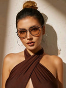 Brown Metal Frame Sunglasses