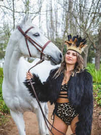 Black Crop Fur Jacket